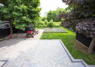 backyard large interlock patio