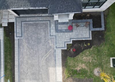 interlock driveway praject done by A&Z Interlock seen from the top